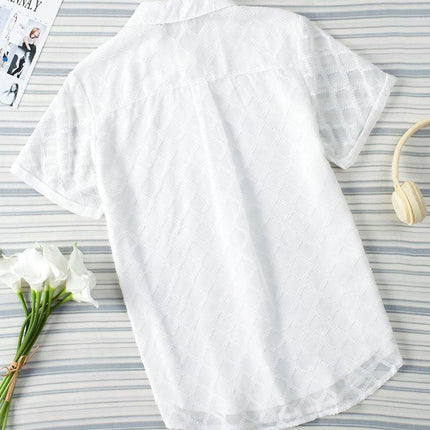 Button Up Short Sleeve Shirt - MimiStylez