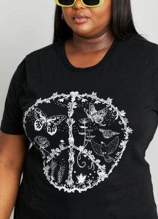 mineB Full Size Butterfly Graphic Tee Shirt - MimiStylez