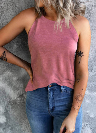 Curved Hem Grecian Tank Top - MimiStylez