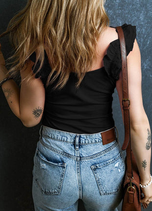 Ruffled Round Neck Tank - MimiStylez