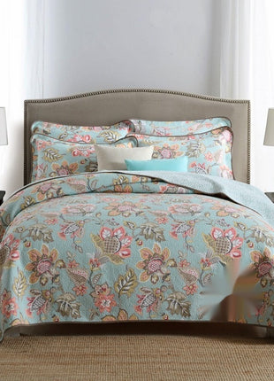 Bedspread Reversible Pure Cotton Dense Printed Quilted Three-piece Set