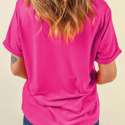 Flower Round Neck Short Sleeve T-Shirt - MimiStylez