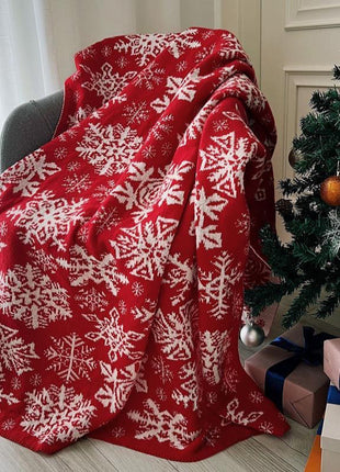 Christmas Nordic Knitted Snowflake Blanket