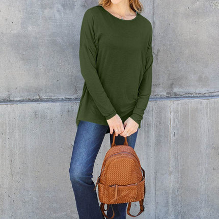 Basic Bae Full Size Round Neck Dropped Shoulder T-Shirt - MimiStylez
