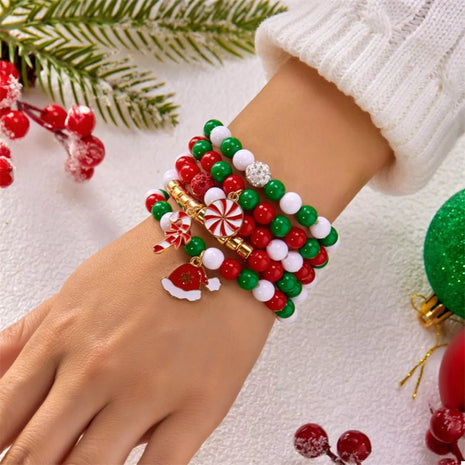 5 - Piece Christmas Holiday Beaded Bracelet - MimiStylez