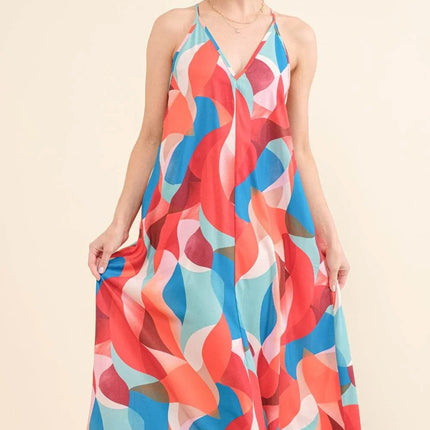 And the Why Printed Crisscross Back Cami Dress - MimiStylez