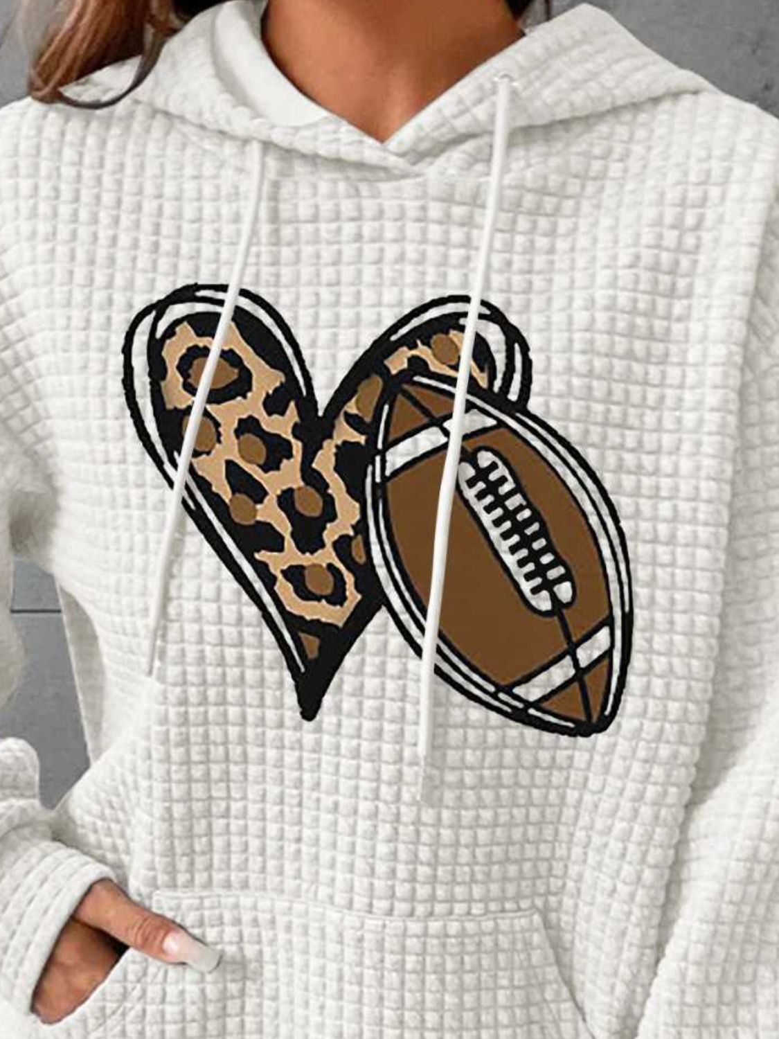 Heart & Football Graphic Hoodie