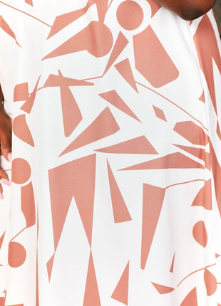 Printed Surplice Balloon Sleeve Dress - MimiStylez