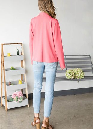 Heimish Open Front Long Sleeve Blazer - MimiStylez