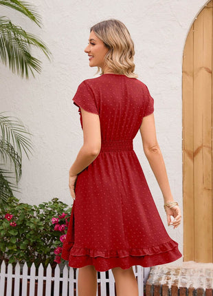Swiss Dot Cap Sleeve Dress - MimiStylez