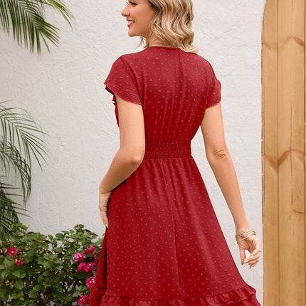 Swiss Dot Cap Sleeve Dress - MimiStylez