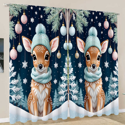 2PCs European Curtain Christmas Series