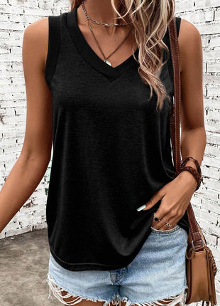 V-Neck Wide Strap Tank - MimiStylez