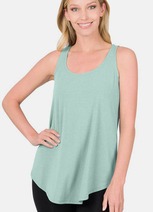 Zenana Round Neck Curved Hem Tank - MimiStylez