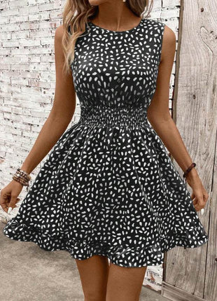 Women's Fashion Round Neck Sleeveless Dress - MimiStylez