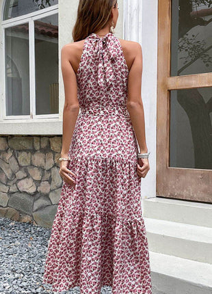 Floral Tie-Waist Tiered Dress - MimiStylez