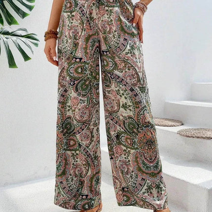 Printed Wide Leg Pants - MimiStylez
