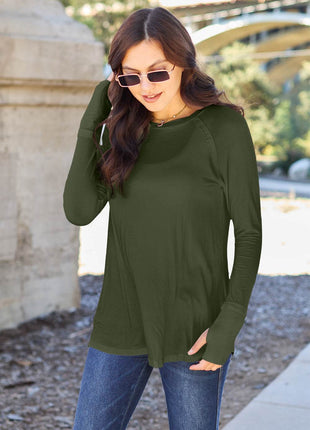 Basic Bae Full Size Round Neck Long Sleeve T-Shirt - MimiStylez