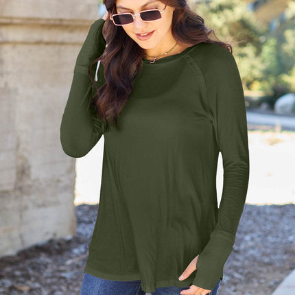 Basic Bae Full Size Round Neck Long Sleeve T-Shirt - MimiStylez