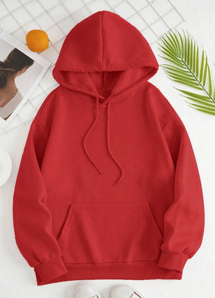 Drawstring Dropped Shoulder Hoodie - MimiStylez