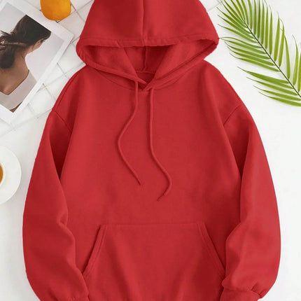 Drawstring Dropped Shoulder Hoodie - MimiStylez