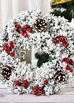 Christmas Wreath With Artificial Pinecone & Red Berries Wreath