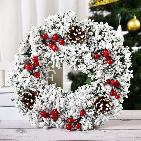 Christmas Wreath With Artificial Pinecone & Red Berries Wreath
