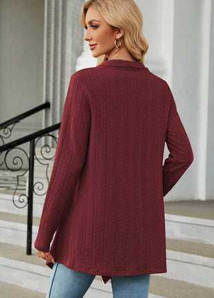 Open Front Long Sleeve Cardigan - MimiStylez