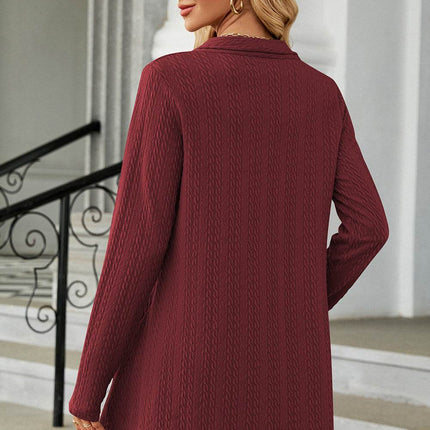 Open Front Long Sleeve Cardigan - MimiStylez