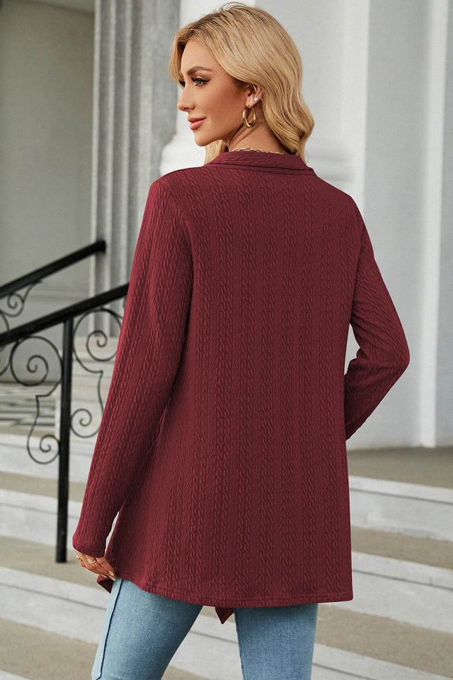 Open Front Long Sleeve Cardigan - MimiStylez