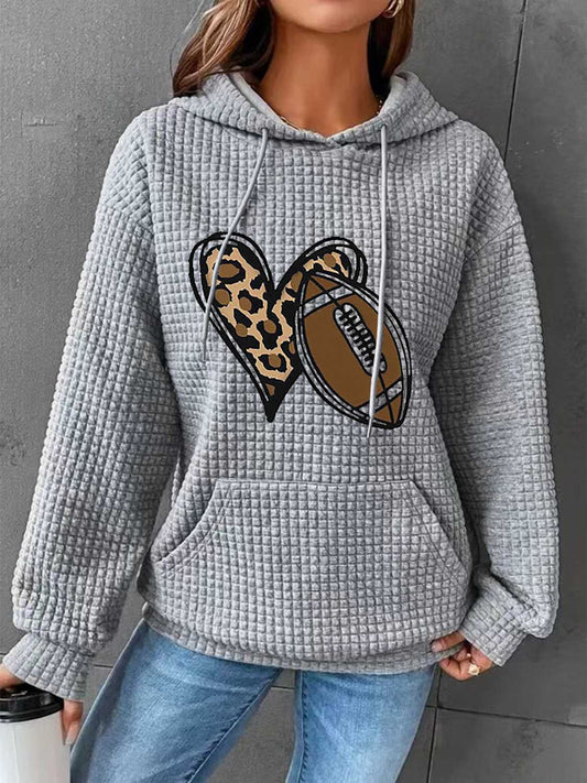 Sudadera con capucha y gráfico de corazón y fútbol