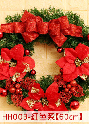 40 50 60CM Christmas Wreath Mince Rattan Ring Door Hanging Christmas Decorations, Christmas Wreath Window