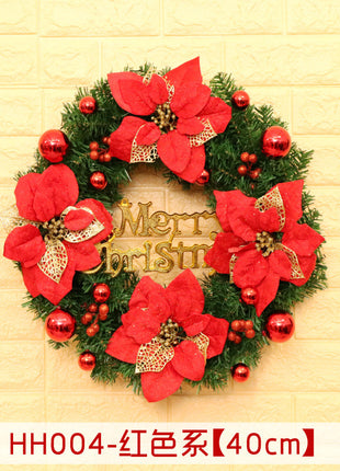 40 50 60CM Christmas Wreath Mince Rattan Ring Door Hanging Christmas Decorations, Christmas Wreath Window