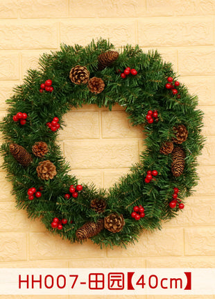40 50 60CM Christmas Wreath Mince Rattan Ring Door Hanging Christmas Decorations, Christmas Wreath Window