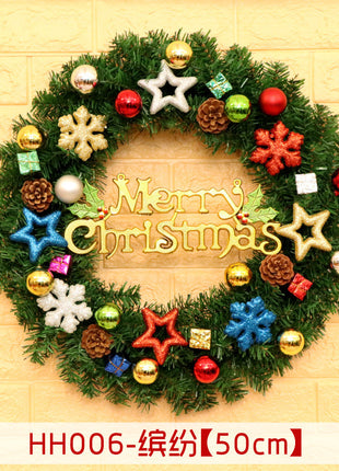 40 50 60CM Christmas Wreath Mince Rattan Ring Door Hanging Christmas Decorations, Christmas Wreath Window