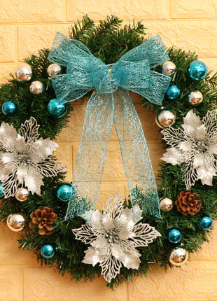 40 50 60CM Christmas Wreath Mince Rattan Ring Door Hanging Christmas Decorations, Christmas Wreath Window