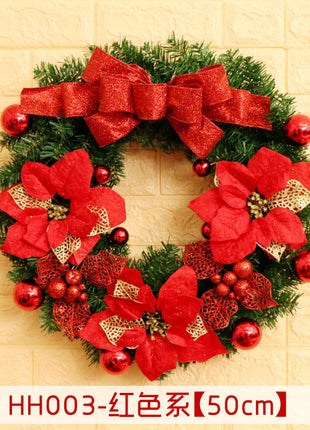 40 50 60CM Christmas Wreath Mince Rattan Ring Door Hanging Christmas Decorations, Christmas Wreath Window