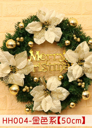 40 50 60CM Christmas Wreath Mince Rattan Ring Door Hanging Christmas Decorations, Christmas Wreath Window