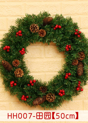 40 50 60CM Christmas Wreath Mince Rattan Ring Door Hanging Christmas Decorations, Christmas Wreath Window