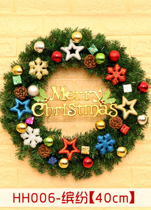 40 50 60CM Christmas Wreath Mince Rattan Ring Door Hanging Christmas Decorations, Christmas Wreath Window