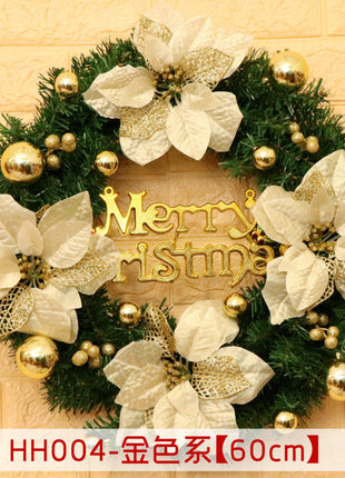 40 50 60CM Christmas Wreath Mince Rattan Ring Door Hanging Christmas Decorations, Christmas Wreath Window