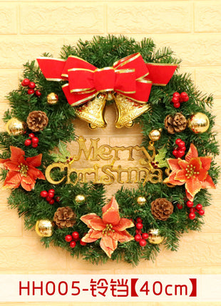 40 50 60CM Christmas Wreath Mince Rattan Ring Door Hanging Christmas Decorations, Christmas Wreath Window