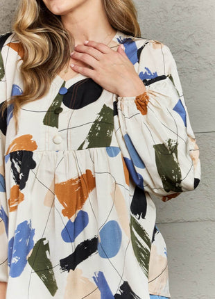 Hailey & Co Wishful Thinking Multi Colored Printed Blouse - MimiStylez