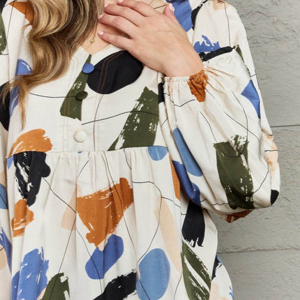 Hailey & Co Wishful Thinking Multi Colored Printed Blouse - MimiStylez