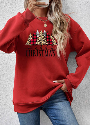 MERRY CHRISTMAS Round Neck Long Sleeve Sweatshirt - MimiStylez