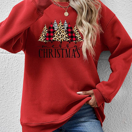 MERRY CHRISTMAS Round Neck Long Sleeve Sweatshirt - MimiStylez