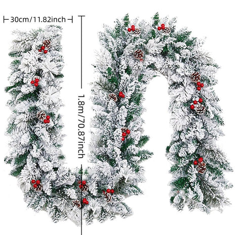 6FT, 9FT & 16FT Flocked Christmas Garland