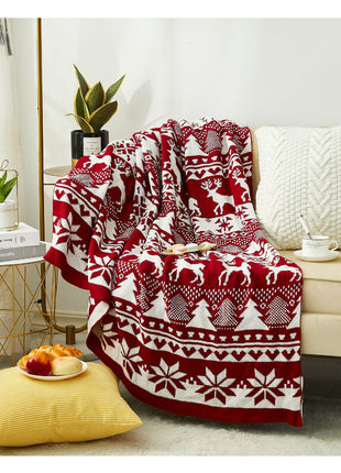 Christmas Knitted Jacquard-weave Blanket