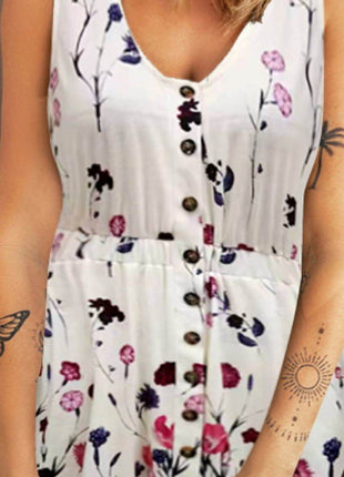 Double Take Scoop Neck Buttoned Sleeveless Magic Dress with Pockets - MimiStylez