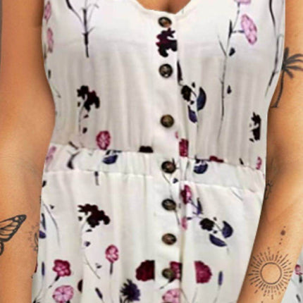 Double Take Scoop Neck Buttoned Sleeveless Magic Dress with Pockets - MimiStylez